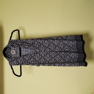 Anne Klein Women's Sleeveless Blouse Top Black/White SZ L